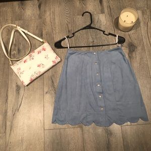 Suede Scalloped Mini